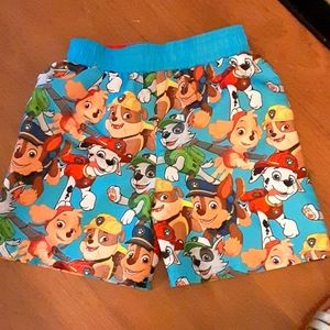 Nickelodeon Paw Patrol multicolored swimsuit trunks mesh lining size 2T EUC…